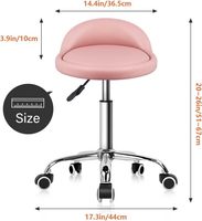 Chaise de bar roulante professionnelle en cuir blanc, base en métal, dossier ergonomique incurvé, tabouret pivotant mobile pour salon, clinique, laboratoire