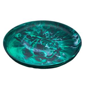 <span class=keywords><strong>Bandeja</strong></span> grande de resina de grado alimenticio con remolino negro de carbón, plato con borde de borde vertido a mano, plato biodegradable con textura de mármol - Product Image 4