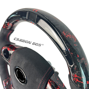 <span class=keywords><strong>พวงมาลัย</strong></span>รถแข่งระดับพรีเมียม วัสดุคาร์บอนไฟเบอร์แท้สีแดง พร้อมไฟ LED เหมาะสำหรับรถยนต์โตโยต้า โคโรลล่า และ RAV4 - Product Image 6