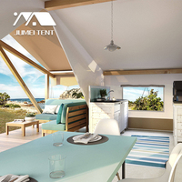 Tenda in legno a doppio strato in tela Resort di lusso per Hotel campeggio pali in legno Safari tenda Glamping
