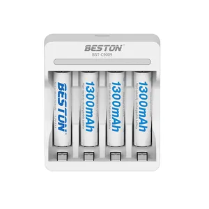 BESTON chargeur intelligent Super rapide 1.2V 4 emplacements chargeur de batterie Ni-mh avec indicateur LED pour batterie Rechargeable AA & AAA 1.2V