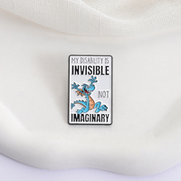 Broche en émail « Ma Handicap Invisible N'est Pas Imaginaire » Dragon Bleu, Broche de Santé Mentale, Badge de Revers, Bijoux Cadeaux pour Amis