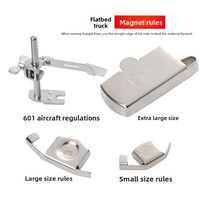 Règle magnétique multifonctionnelle pour machine à coudre industrielle, guide de bordure en forme d'avion, fixation pour coutures plates, grandes et petites tailles