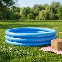 Großhandel OEM Sommer PVC Kinder Mehrfarbiger Zweiring-Aufblaspool Tragbarer Schwimmpool mit Anpassbarem Farblogo für Tauchspielzeug