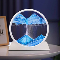 Décoration d'intérieur : Sablier artistique cinétique à mouvement liquide, Paysage marin profond, pour cadeau