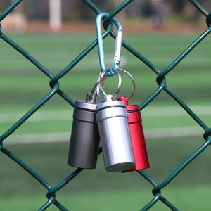 携帯用 ミニ アルミニウム ピルオーガナイザー 防水 気密 キーホルダー型ピルケース 旅行・キャンプ用 薬保管 - Product Image 5