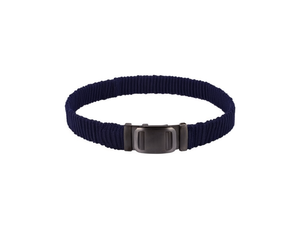Cintura Intrecciata a Coste da Uomo 4,0 Cm 125 Cm Blu Navy con Fibbia in Ferro Materiale in Nylon - Product Image 1