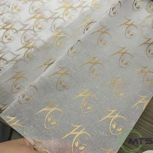 Carta velina da imballaggio progettata su misura 17gsm con logo seiden papier per confezioni regalo di vestiti