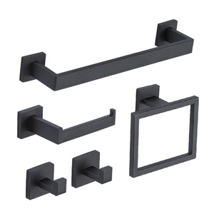 Ensemble moderne <span class=keywords><strong>de</strong></span> 5 accessoires <span class=keywords><strong>de</strong></span> <span class=keywords><strong>salle</strong></span> <span class=keywords><strong>de</strong></span> <span class=keywords><strong>bain</strong></span> en acier inoxydable avec barre porte-serviettes, porte-papier mural, <span class=keywords><strong>kit</strong></span> d'accessoires pour hôtel et maison - Product Image 6