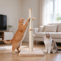 Arbre à chat minimaliste en MDF du sol au plafond, griffoir en sisal, tour d'escalade pour chat et villa pour chat d'intérieur