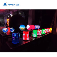 Mur vidéo LED couleur miniature flexible P2.5 créatif pour utilisation en extérieur/intérieur sur bouteilles et canettes de bière avec affichage HD personnalisable