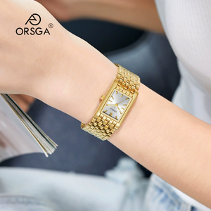 LYN-ORSGA-1178 Orologio da Donna Quadrato Moda Casual Retrò Orologio al Quarzo Dorato - Product Image 3