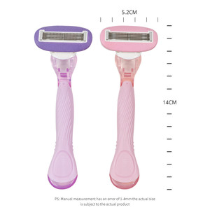 Rasoir manuel pour femmes à 5 lames avec logo personnalisé, manche long, rasoir pour femmes, outil professionnel d'épilation - Product Image 2