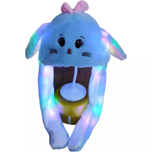 卸売HQホットバニーアイムーブ光る帽子ウサギLedライトジャンプ面白いぬいぐるみ耳の子供のための漫画の帽子女の子のコスプレ - Product Image 2