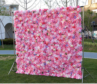 Toile de fond en soie florale rose Super Star, fleurs artificielles, panneau mural pour la maison, boutique, fête de mariage, vacances