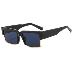 Lunettes de soleil tendance 2022 UV400 en PC léger, monture épaisse en D, verres transparents, haute qualité, blanc, bleu, rouge, vert - Product Image 3