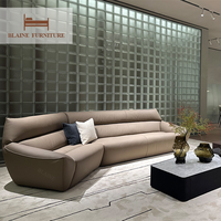 BLAINE Original 1901 Ensemble de canapés sectionnels pour villa, atelier et salon, design extrêmement épuré, en cuir véritable et éponge de haute qualité, Vente chaude