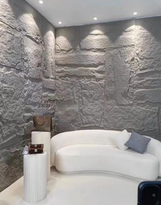 Panel de revestimiento de imitación de PVC aislante ligero, tablero de pared de piedra de PU moderno, fácil instalación rápida, ignífugo geométrico alternativo - Product Image 3