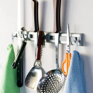 Soporte de Pared para Escoba y Trapeador, Ahorro de Espacio, con 4 Ganchos, Material ABS, Gris, Organizador de Baño, Gran Venta - Product Image 6