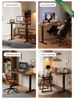 Bureau électrique en bois massif à hauteur réglable avec tiroirs de rangement pour la maison, l'apprentissage, le travail de bureau, les jeux électroniques, table d'ordinateur SZ039