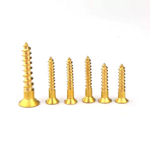 Tornillos autorroscantes de latón con cabeza avellanada y ranurada C2600 C2800 C3600, <span class=keywords><strong>precio</strong></span> de fábrica OEM, sujetadores para madera DIY - Product Image 2