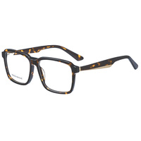 Monture de lunettes optiques unisexe tendance, transparente, à monture complète, en acétate doré, style aviateur, pour adultes