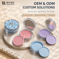 Boîtier compact rond personnalisé pour coussinets, emballage en plastique pour fond de teint, conteneur cosmétique vide, emballage de beauté OEM ODM