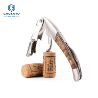 Ouvre-vin en bois de cadeau promotionnel de vente directe d'usine d'acier inoxydable logo personnalisé pour des accessoires de maison de barre de partie
