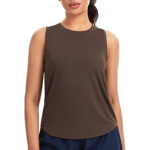 Camiseta deportiva sin mangas con cuello redondo para mujer, suave y transpirable, para entrenamiento, correr, licra, poliéster - Product Image 6