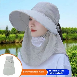 <span class=keywords><strong>Chapeau</strong></span> de soleil de cyclisme d'été pour femmes broderie 3D nouvelle conception coupe-vent anti-poussière pour le travail en plein air champ thé cueillette visage cou - Product Image 4