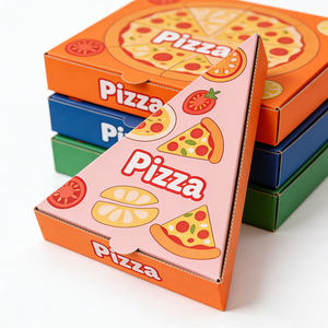 Triangular Recycled Materials Eco-Friendly <b>Pizza</b> <b>Boxes</b> Waterproof Oil-Resistant Custom Sizes Designs Direct Factory Wholesale - Product Image 1