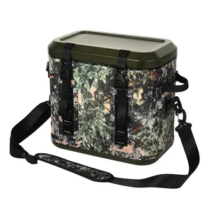 Magnetic Cover 840d Tpu Outer 420d Tpu Inner Layer Eco Friendly 16 Can Large Capacity Insulated Cooler Bag