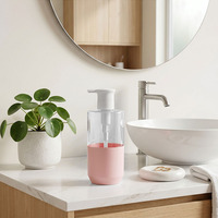 Bouteille pompe à lotion personnalisée en PET 300 ml bicolore pour shampoing et soins capillaires, rechargeable et vide