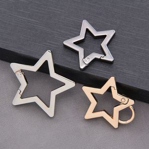 Llavero de Aleación de Zinc con Cierre de Resorte, Estilo del Sudeste Asiático, con Forma de Estrella de Cinco Puntas; Colgantes de Hebilla de Conexión con Acabado Pulido - Product Image 2