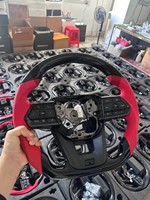 Accessoires intérieurs personnalisés Volant de voiture en fibre de carbone pour Toyota Hilux Fortuner Land Cruise GR Previa