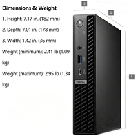 Ordinateur de bureau Mini PC OptiPlex Micro 7010/7020 MFF I3-13500 I5 8 Go 512 Go Win11Pro