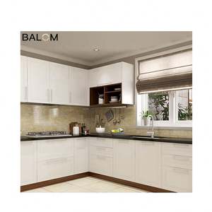 Cuisine moderne de luxe, design modulaire, meubles en bois, panneau de porte en placage, armoire de cuisine murale en bois économique avec îlot - Product Image 6