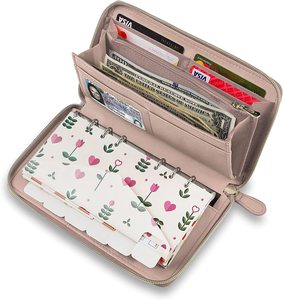 Multipurpose Fashion RFID Blocking Money Organizer Budget <b>Binder</b> Cash Envelope Wallet With Zipper - Product Image 5