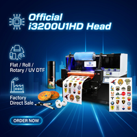 Impresora UV DTF de Cama Plana SinoColor, Venta Directa de Fábrica, con Cabezal de Impresión Individual I3200 U1HD, Impresora Pequeña de Impresión a Color UV para Adhesivos Metálicos