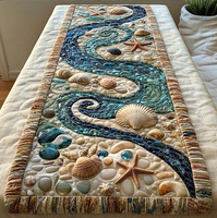 Chemin de table et nappe matelassés brodés imprimés numériquement en 3D pour la décoration de la table de salon et de salle à manger