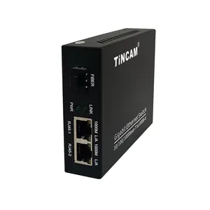Konverter Media Gigabit/100/1000Mbps, konverter Media Ethernet 1 * RJ45 + 1 * Port serat SFP Bidi 20km stok!