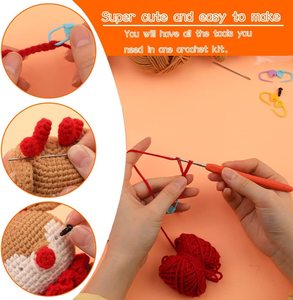 Kit DIY de Tricot en Fil Acrylique pour Femmes Débutantes avec Crochets et Rembourrages pour Jouets Créatifs à Coller - Product Image 4