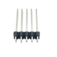 Conector de Cabezal de Pines PCB de Placa a Placa, Macho, de Fila Simple y Doble, Paso de 2.54 mm, con Recubrimiento de Níquel y Oro, Material PA6T+Latón