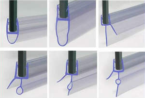 Modernes Design Rahmenlose Dusch tür beschlag 6mm transparentes PVC mit wasserdichtem Dichtung streifen Nylon-Silikon material für Badezimmer - Product Image 2