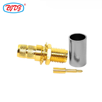 Connecteurs coaxiaux RF à sertir SMA femelle à polarité inversée (RP) pour montage sur panneau, compatibles LMR240, LMR-240, H-155, H155, RG59, 4DFB