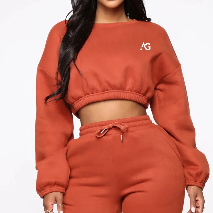 High Quality Popular Spring Casual Style Stylish Ladies Crop Top Women Track Suit