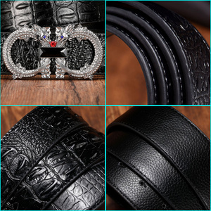 גברים חגורת עור אופנה אופנתי rhinestone אבזם יוקרה מותג מפורסם מעצב סיטונאי הנחה - Product Image 5