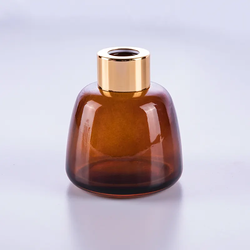 Fashion Shaped Custom Color Decorative Aroma 100ml Empty Small Reed Diffuser Glass Bottle With Cap