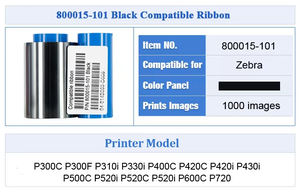 Ruban de transfert 800015-101 Ruban monochrome noir 1000 impressions pour imprimante de cartes d'identité Zebra P300C <span class=keywords><strong>P310C</strong></span> P400C P420C P500C P520C - Product Image 3