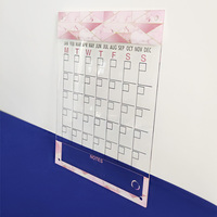 Calendrier mural en acrylique à trois roues, calendrier personnalisé, impression UV, panneau mémo, pour le mur